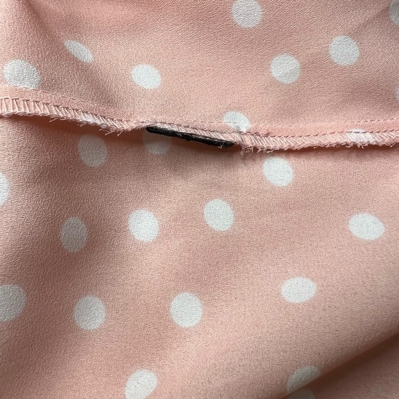 Bold Elements Womens Pink White Polka Dot Spring Blouse Top Zip Front Small - Picture 7 of 8
